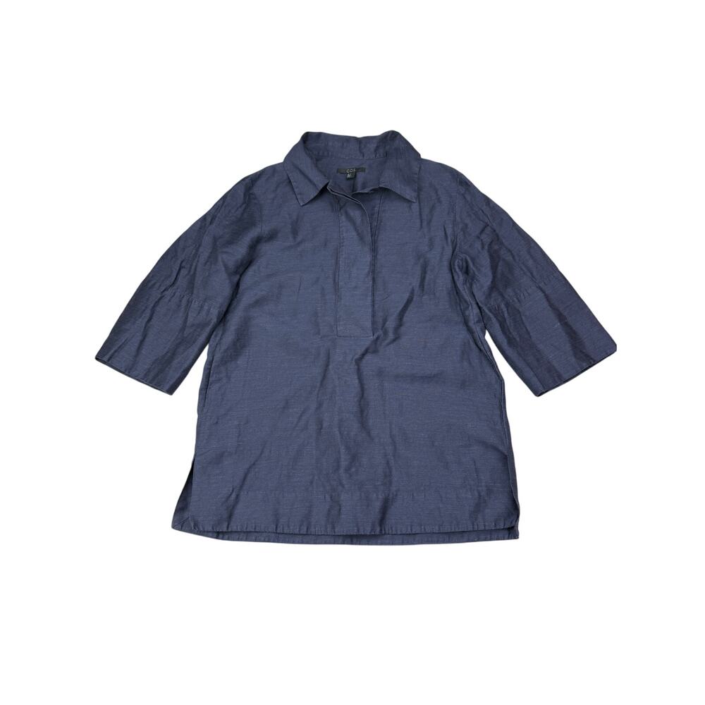 COS Boxy Linen-Shirt With Folded Sleeves Size 2 - Picture 4 of 7